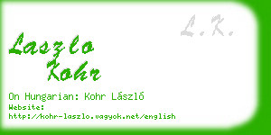 laszlo kohr business card