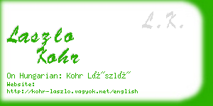 laszlo kohr business card